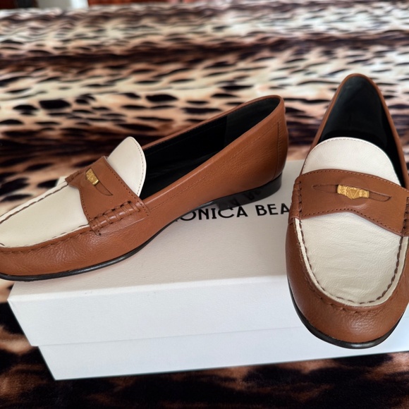 Veronica Beard - Penny Leather Loafer Caramel Lily Size 6 M - New with Box - Picture 2 of 8